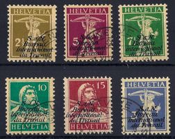 Verwaltungsmarken BIT (D IV) Katalog-Nr. 24-28, 31, gest.