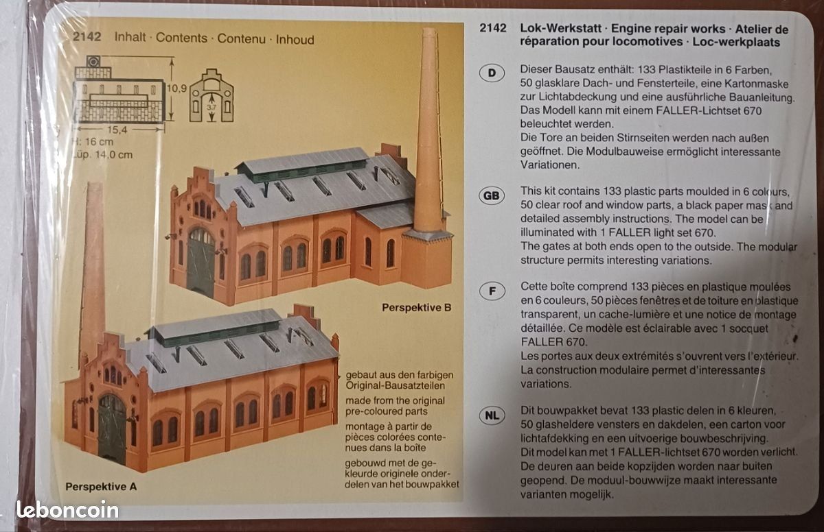 Faller Modellini di ferrovie: Faller N 2142 Lokwerkstatt – Nuovo e nell'imballaggio originale da Derendingen venduto da Benfis 1