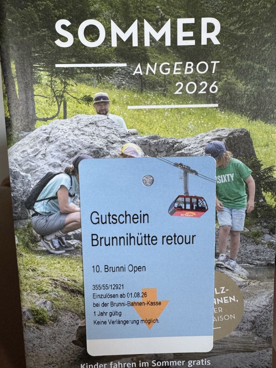 Gutscheine: Ticket Engelberg Brunnihütte Retour – Neu und originalverpackt aus Merlischachen von dabur