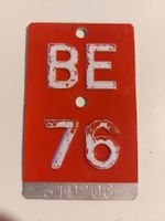 Velonummer BE 76 plaque Velo