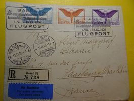 11.IX.26., FLUGPOST BASEL, 2 KASTENSTEMPEL BINNENSCHIFFAHRT