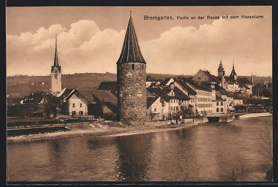 Cartoline postali: AK Bremgarten, Hexenturm an der Reuss – Usato da Berlin venduto da bartko-reher