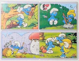 4 Schlumpf Ü-Ei Puzzle SCHLÜMPFE / Smurf / Schtroumpfs