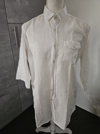 Herren Hemd LAGERFELD weiss Grösse 40 Baumwolle kurz Arm 