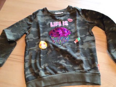Sweatshirt Emoji, im Army-Style, Gr. 146/152
