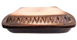 Auflaufform/Gratinform/Lasagneform mit Deckel, braun-beige