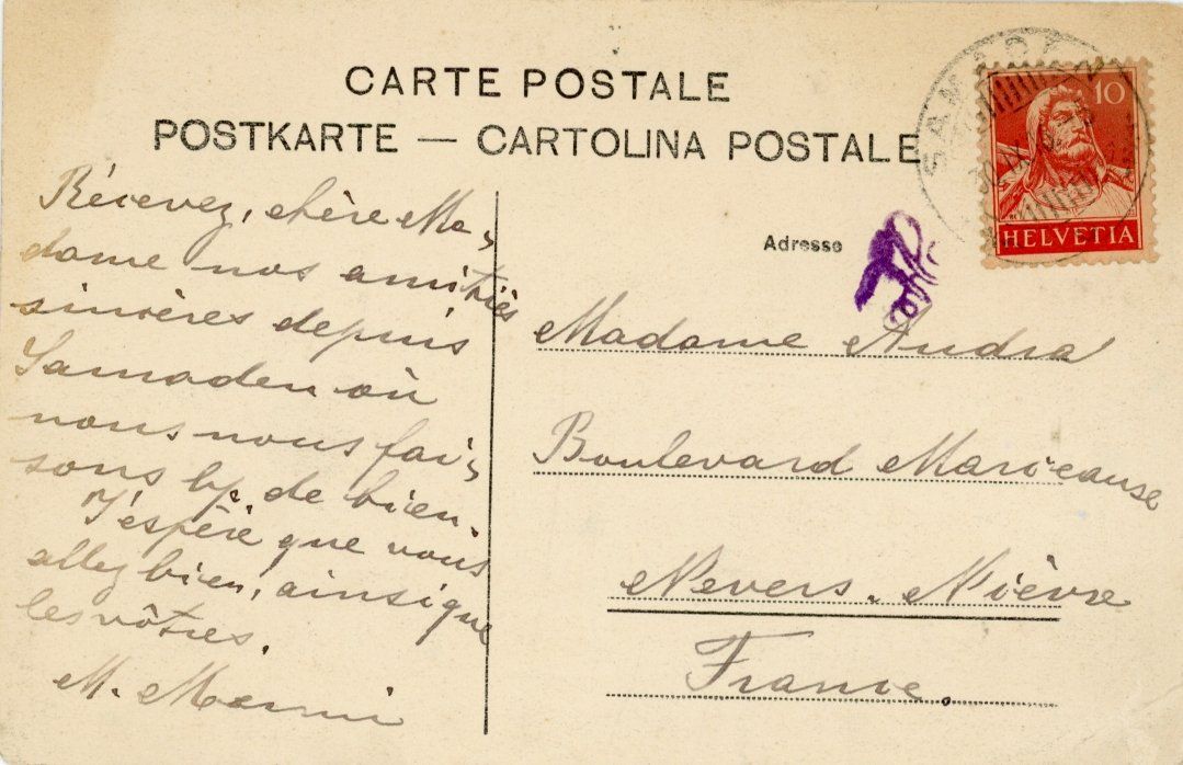 Cartoline postali: Samaden   GR     um 1916 – Usato da Brig venduto da Valcards54 1