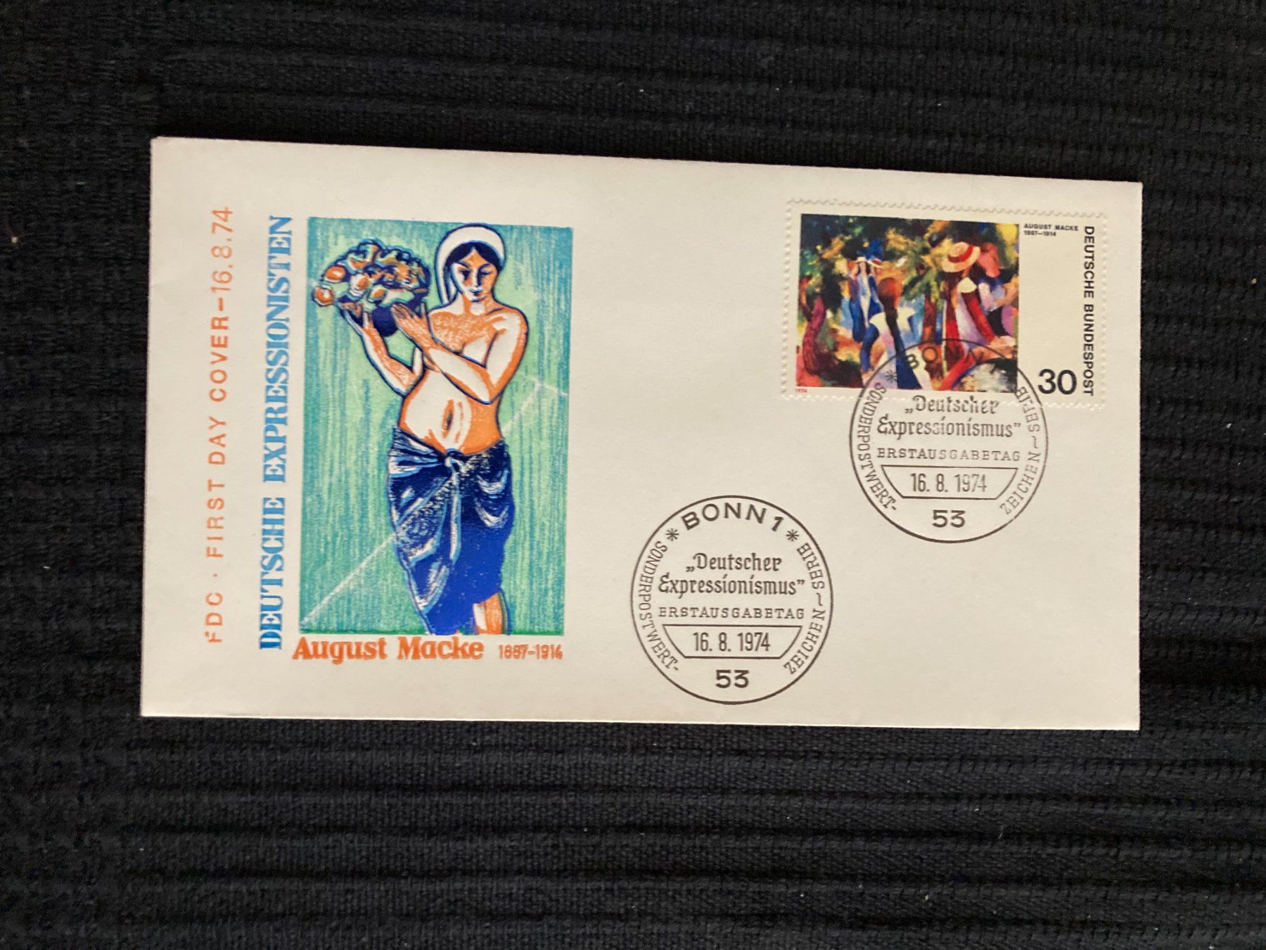 Alle Briefmarken: BRD 1974 illustrierter FDC Expressionisten Macke SStpl Bonn – Neu (gemäss Beschreibung) aus Winterthur von schnueps