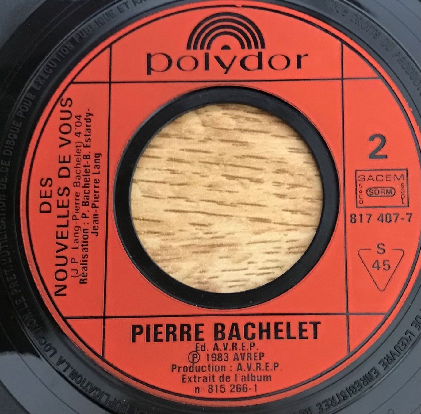Vinyles: PIERRE BACHELET - EMBRASSE LA – D'occasion à Bussigny par vinyl-pas-cher 3