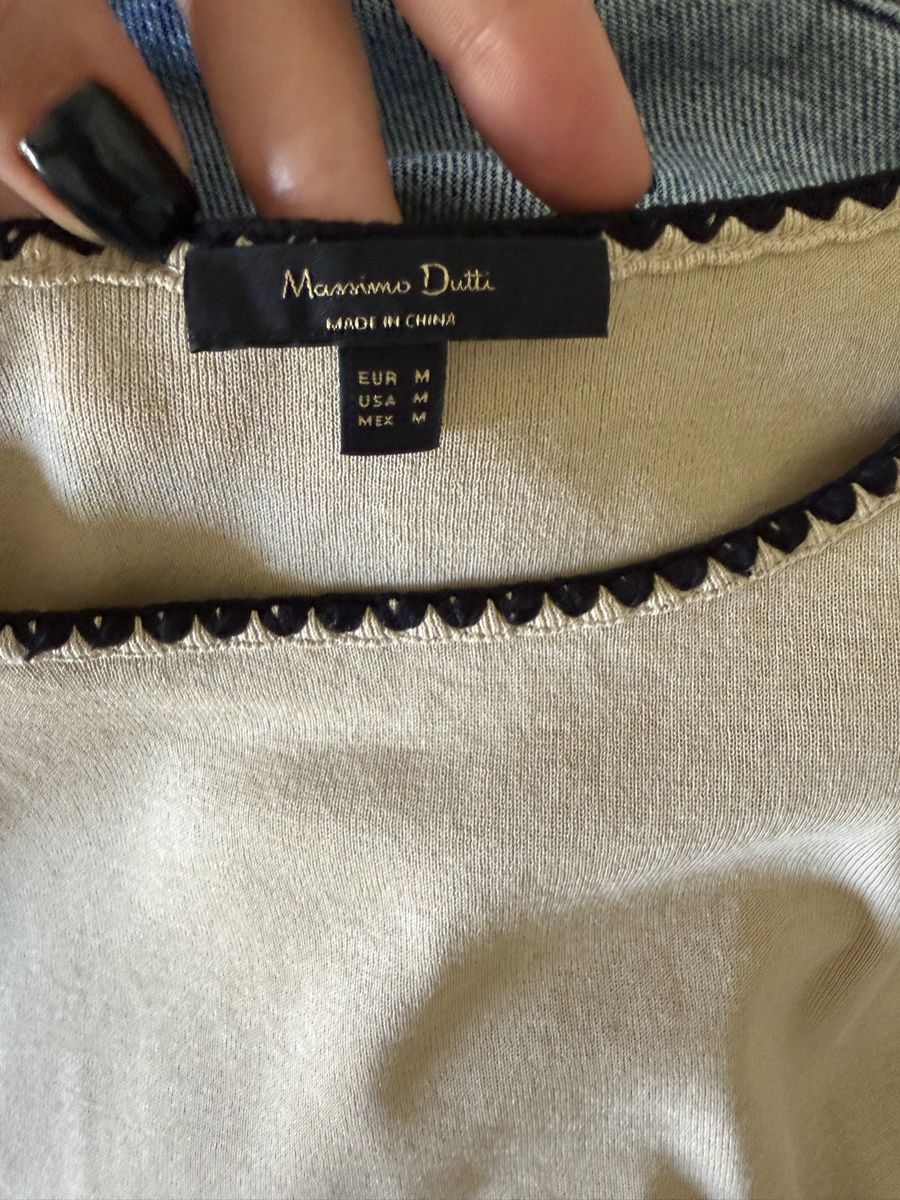 Massimo Dutti T-shirt: MASSIMO DUTTI BEIGE TOP – Nuovo (secondo la descrizione) da Genève venduto da yav_9r9f 1