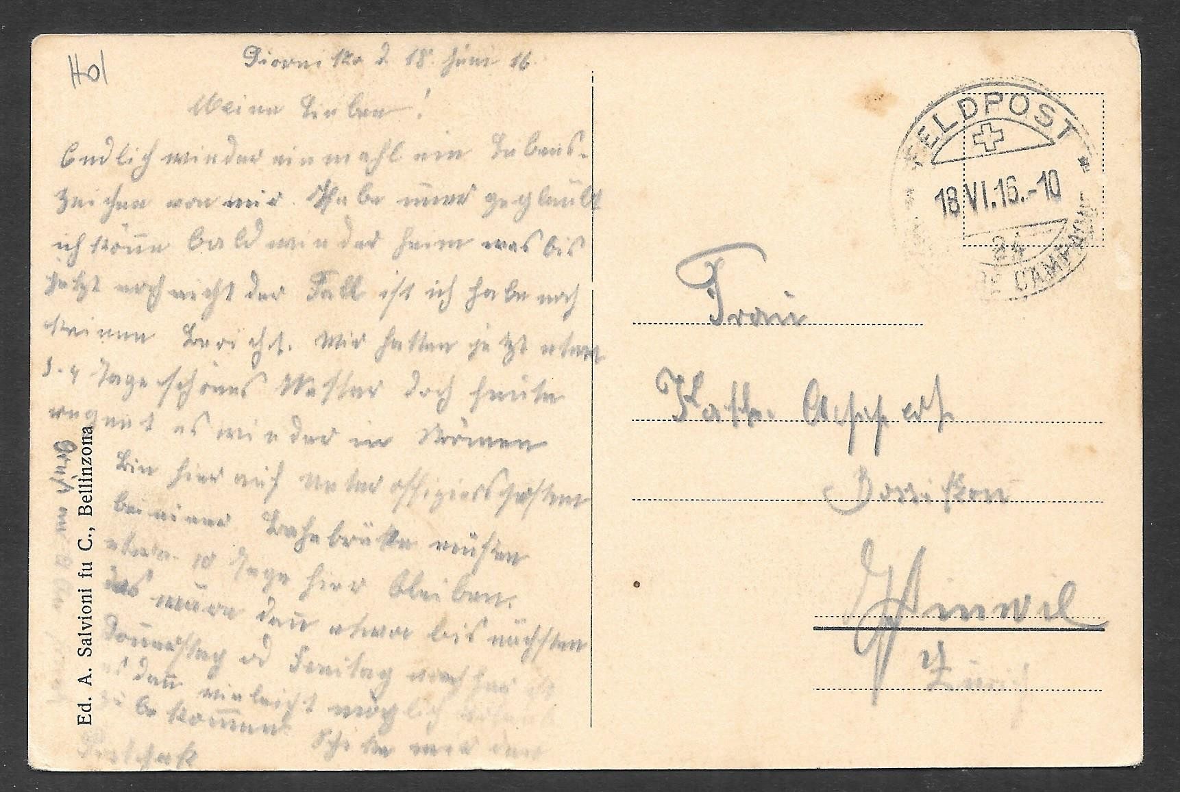 Cartoline postali: Giornico Dorfansicht Feldpoststempel – Usato da Olten venduto da clotaldi 1
