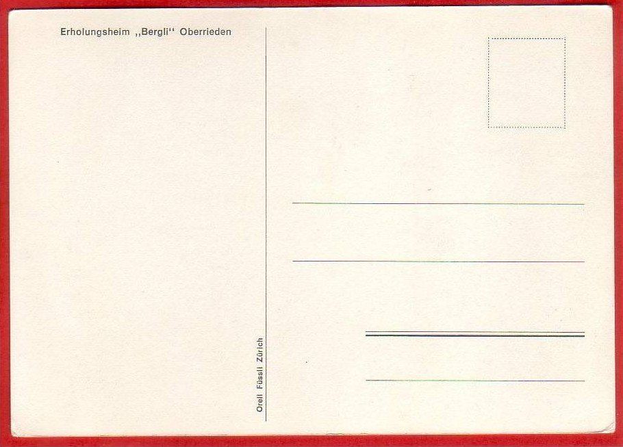 Cartoline postali: OBERRIEDEN ERHOLUNGSHEIM BERGLI, GROSSFORMAT – Usato da Grüningen venduto da Kartenlaube 1