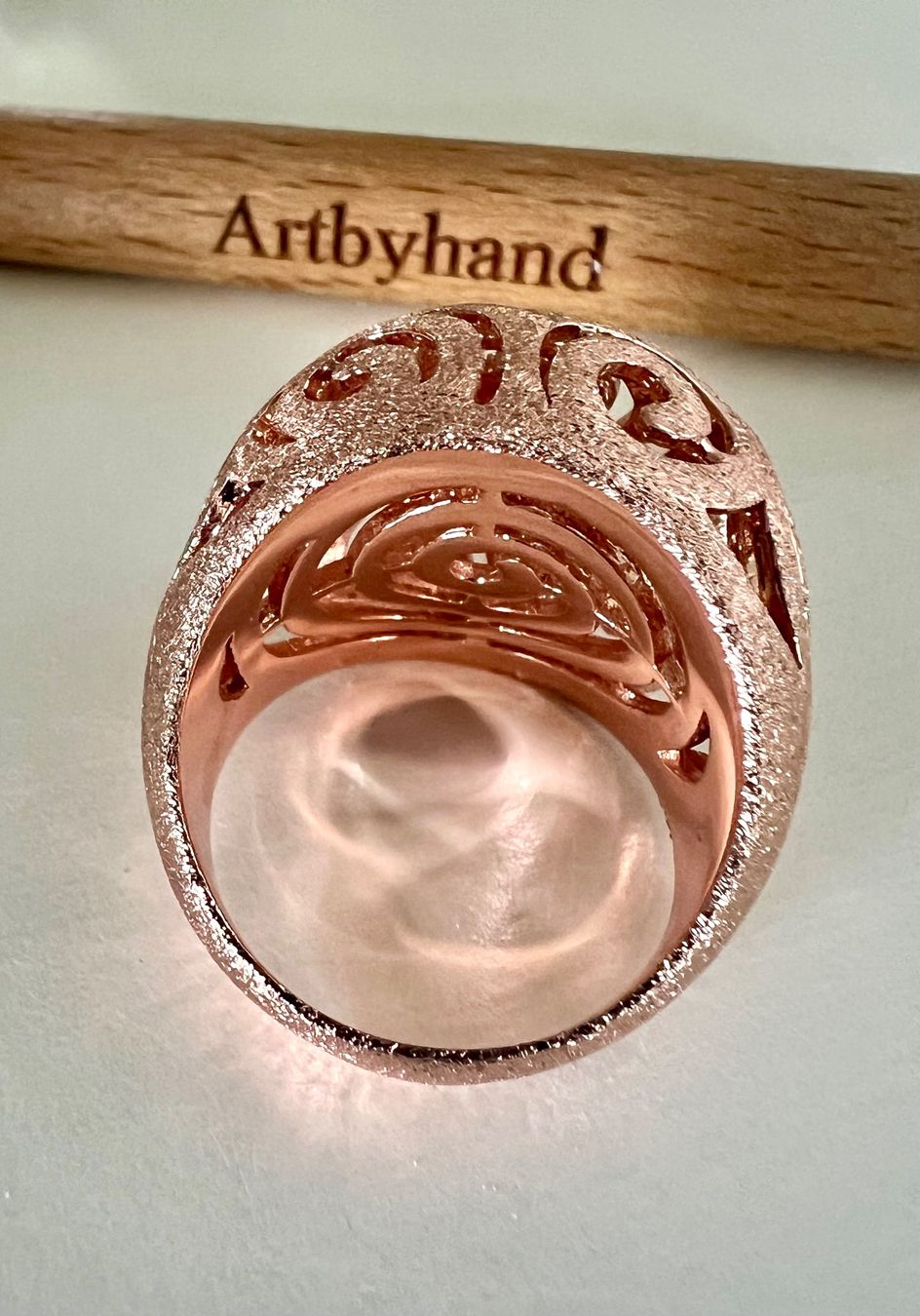 Anelli: Statement Ring Roségolden Spiral Design durchbrochen Gr. 62 – Usato da Ruswil venduto da artbyhand 1