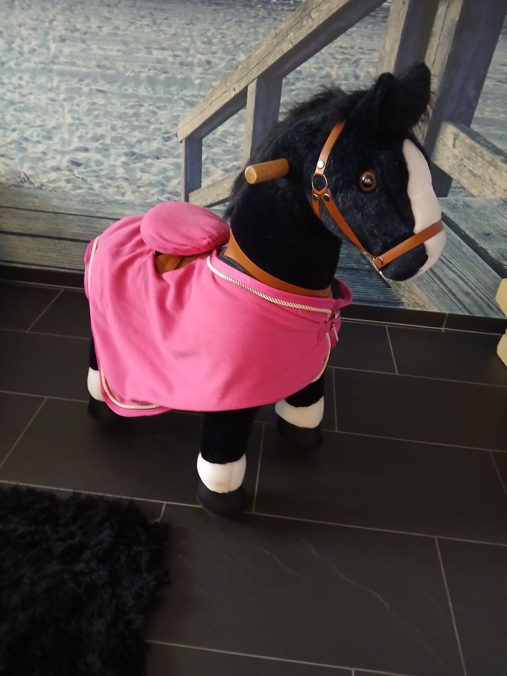 Giocattoli: Pony Cycle Black Spielpferd – Usato da Niederönz venduto da Hapra 1