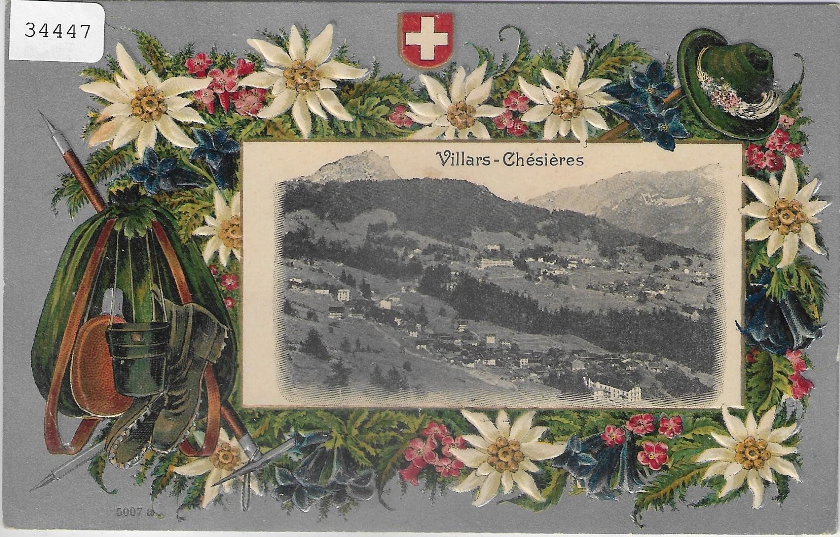 Cartoline postali: Villars-Chesieres - Edelweiss Präge-Litho – Usato da Ettingen venduto da Kartenplanet