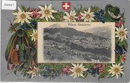 Villars-Chesieres - Edelweiss Präge-Litho