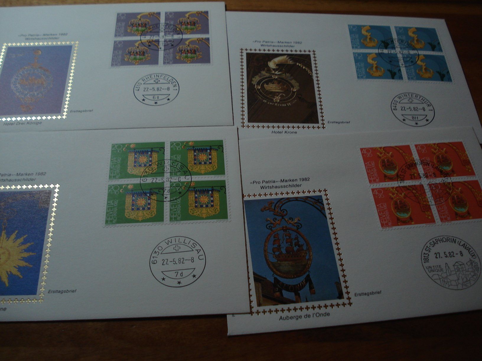Alle Briefmarken: Pro Patria 1982, FDC Satz, Einzel + 4erblock, 9 Belege, – Gebraucht aus Niederwil AG von morostahu