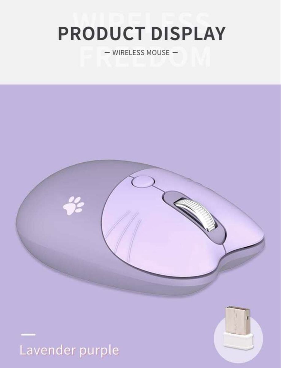 Mouse: Wireless Mouse, Lavender Purple, DPI Adjustable – Nuovo e nell'imballaggio originale da Seon venduto da Avina12 1