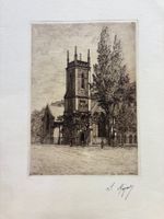 JOSEPH MÉGARD, gravure de l'Eglise anglaise à Genève