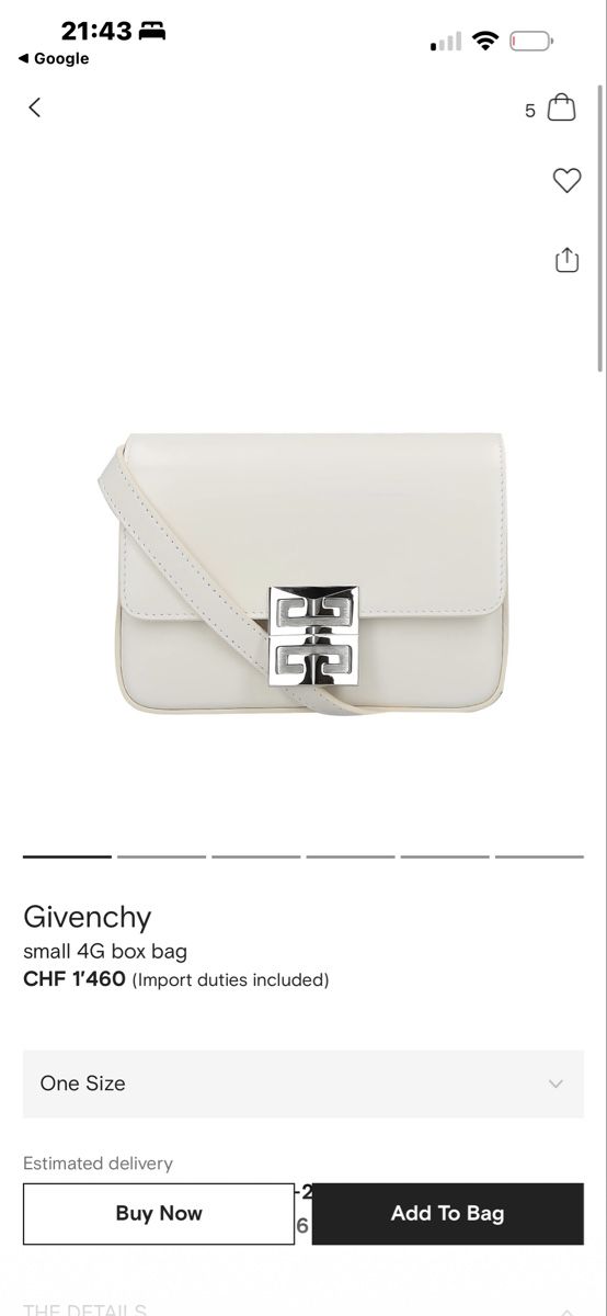 Givenchy Borse da donna: Givenchy 4G Box Bag - White Leather – Usato da Dübendorf venduto da Tony321 2