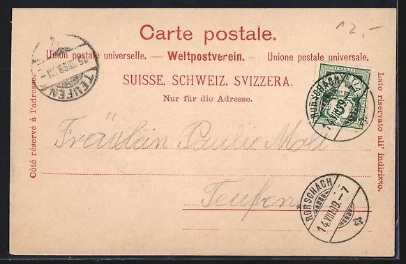 Cartoline postali: AK Rorschach, Partie im Hafen, 1899 – Usato da Berlin venduto da bartko-reher 1
