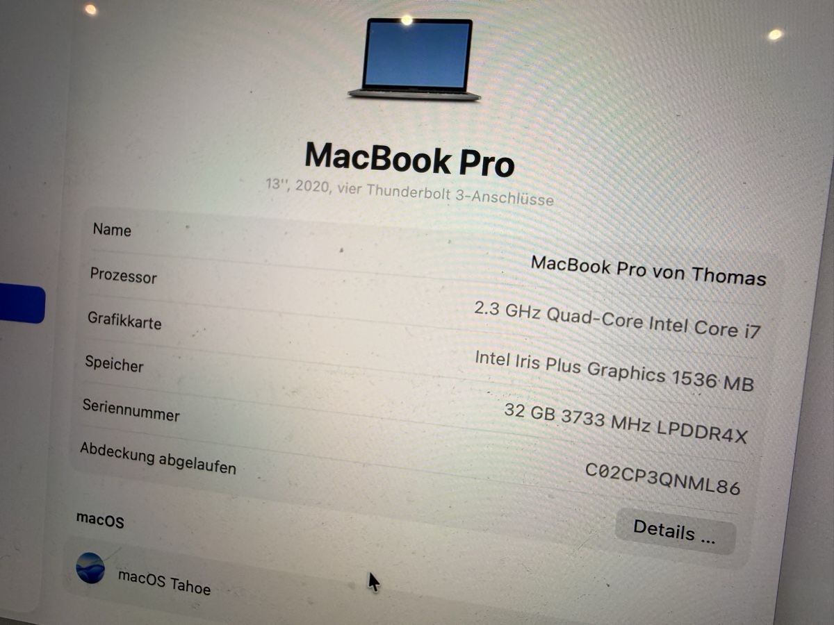 Apple Notebook: Macbook Pro 2020 – Usato da Wangen b. Olten venduto da Thomiverkauft 4