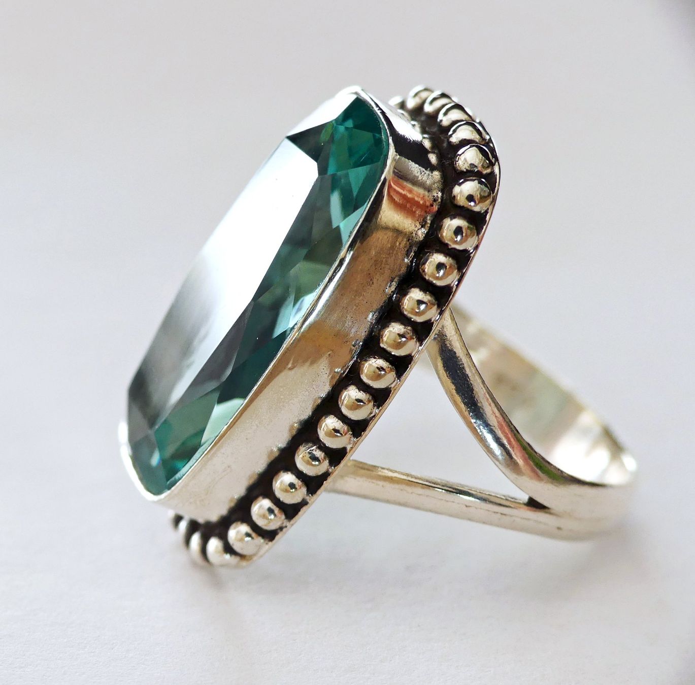 Anelli: Silberring 925 mit grünem Amethyst – Nuovo e nell'imballaggio originale da Matten b. Interlaken venduto da kero71 2