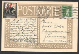 Militär Postkarte mit Soldatenmarke 3. Division 1914/1918