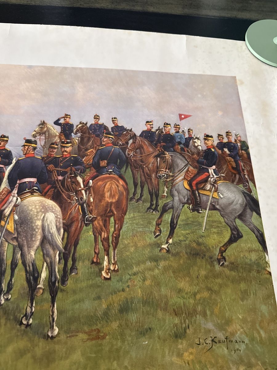 Grafica & Litografie: Original J.C. Kaufmann Lithografie "Die Schweizer Armee" – Usato da Rorschach venduto da berns08 2