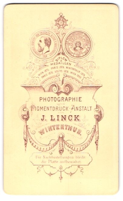 Fotografie & Manifesti: Fotografie J. Linck, Winterthur, Medaill – Usato da Berlin venduto da bartko-reher