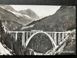 AK Arosabahn mit Langwies-Viadukt 1963