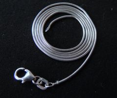 Rhodinierte Silber 925 Schlangen Halskette 43 cm / 1,0 mm