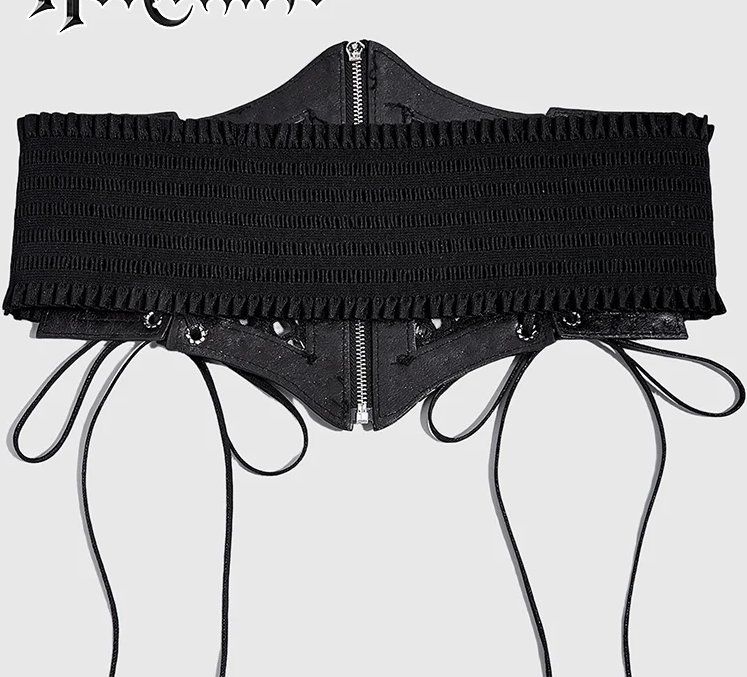 Cinture: Schwarzer Punk Gürtel elastischem Mesh für Damen – Nuovo e nell'imballaggio originale da Lausanne venduto da FASHION-WORLD-SHOP 3