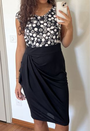 Emme Marella Kleid / Robe / Vestito schwarz-weiss taille L