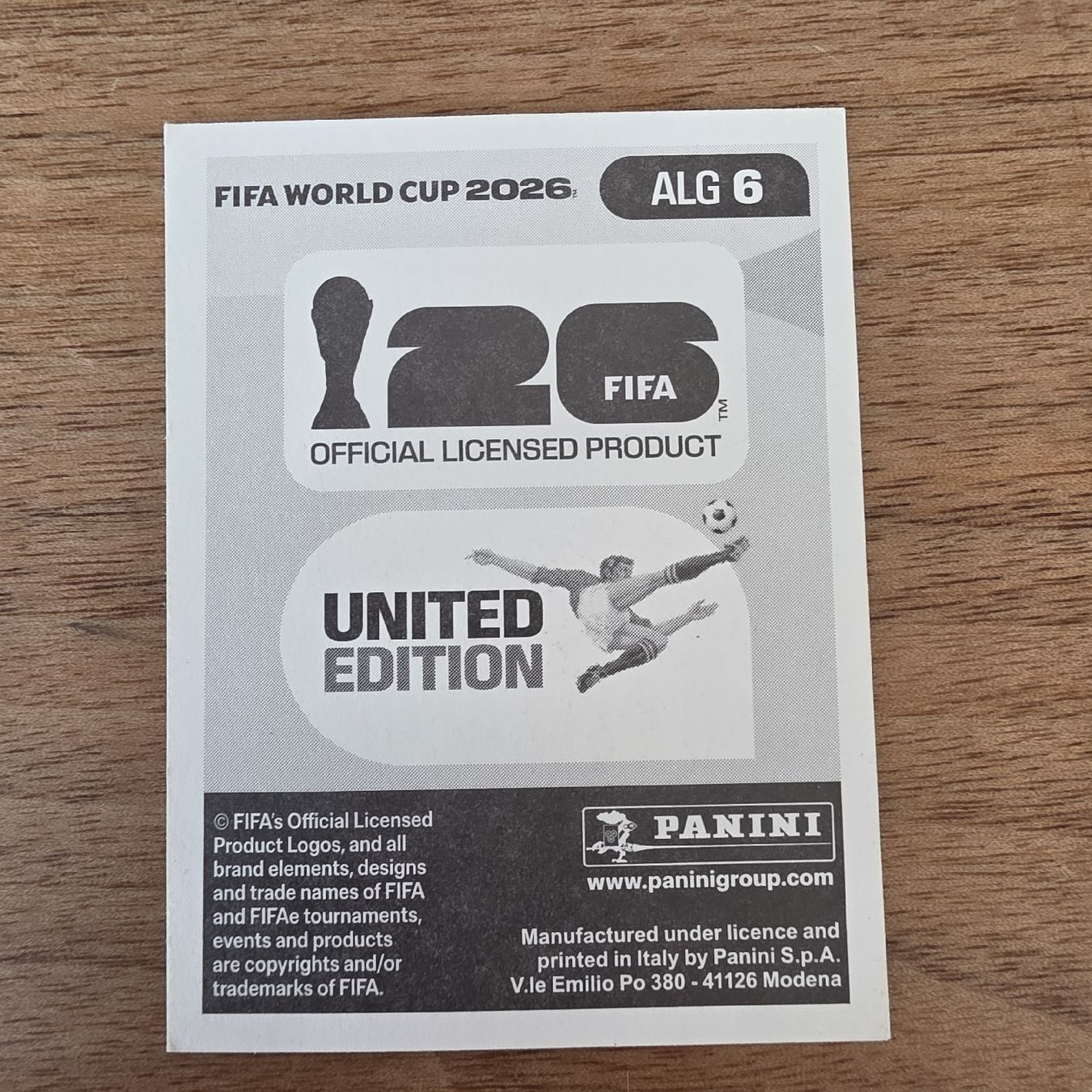 Panini Sammelbilder & Trading cards: Panini  Mohamed Amine Tougai ALG6 – Neu und originalverpackt aus Buchs AG von LogoParts 1