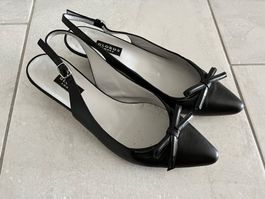 Elegante Leder Slingpumps, schwarz, Grösse 40, wie neu!