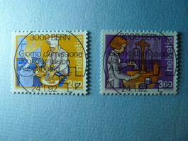 1992 Mensch und Beruf 2 821 und 822 ET Vollstempel
