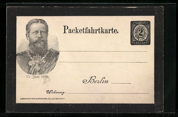 Cartoline postali: Berlin, Friedrich Wilhelm III. von Preus – Usato da Berlin venduto da bartko-reher