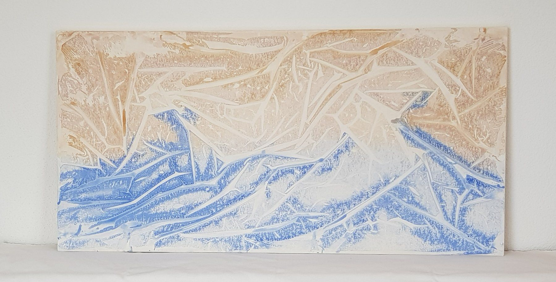 Dipinti: Abstraktes Acryl-Bild auf Leinwand in Beige-Hellblau – Usato da Oetwil a.d. Limmat venduto da grisilisi 2