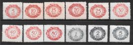 Liechtenstein Serie NP1 - NP12 * Nachportomarken 1920