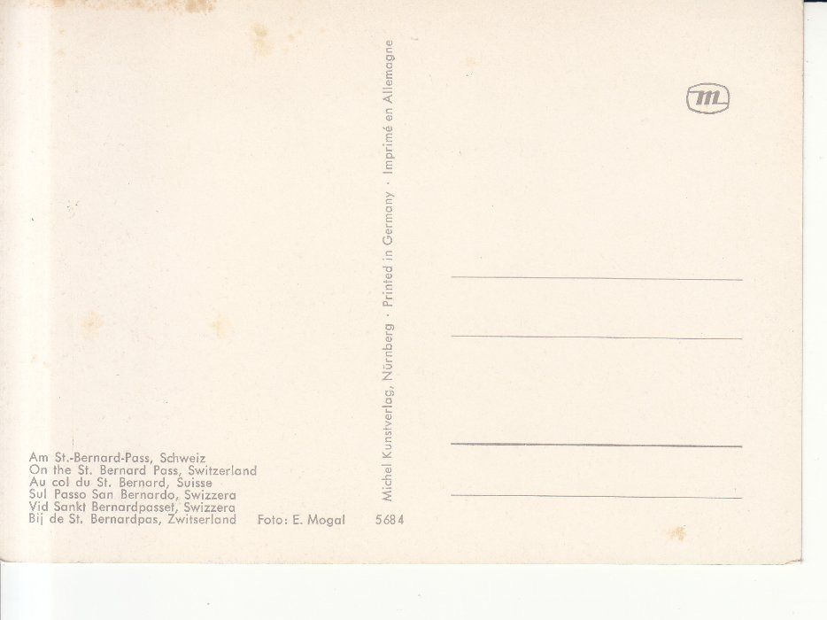 Ansichtskarten: St. Bernard ca. 1970 – Gebraucht aus Bürglen TG von StampGraf 1