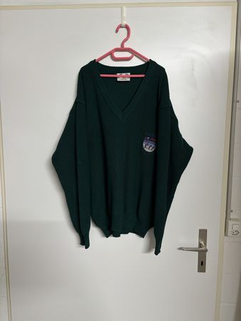 Pullover mit V-Ausschnitt dunkelgrün Grösse XL Motiv NDLF