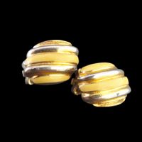 Christian Dior Stripe Clip-on Ohrringe – Gold-Optik