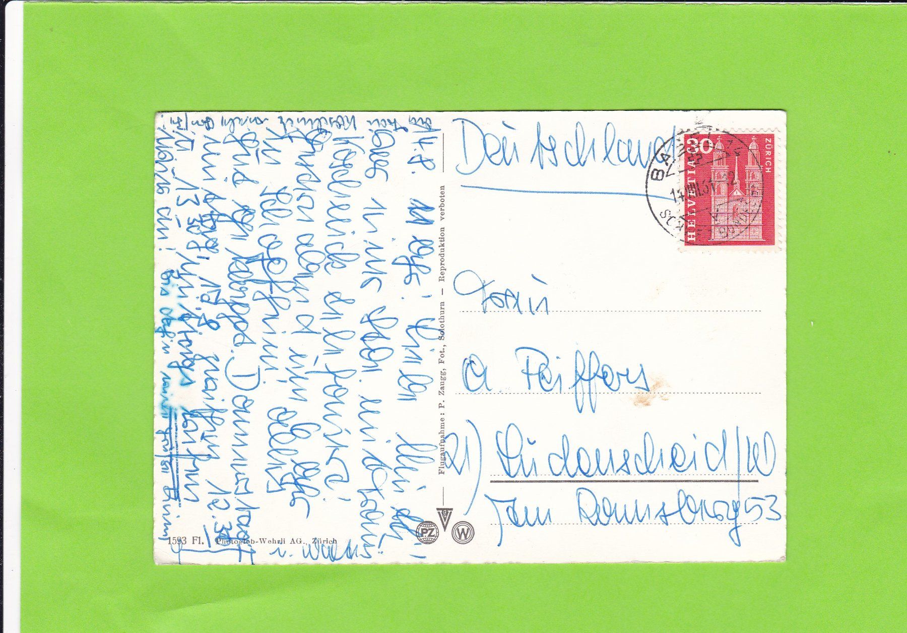 Cartoline postali: Basel-Flugaufnahme – Usato da St. Peterzell venduto da neckertal 1