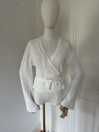 Cupcakes and Cashmere Cream Wrap Cardigan - Size XS
