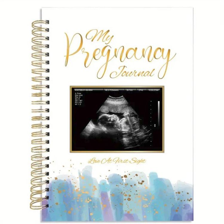 Schwangerschaftstagebuch Mit Goldrand - 125 Seiten Tracker Für Werdende Mütter