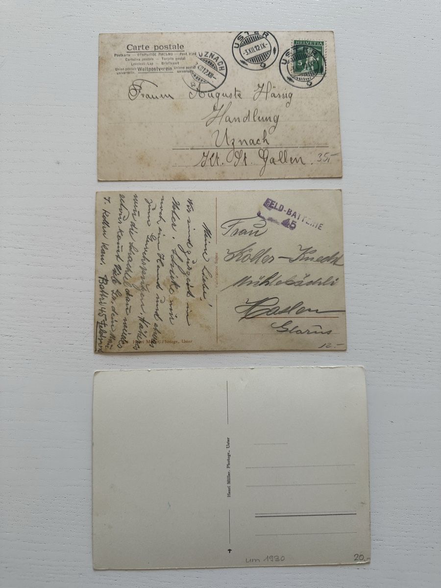 Cartes postales: 3 antike Postkarten Uster – D'occasion à Rapperswil SG par Cecilia61 1