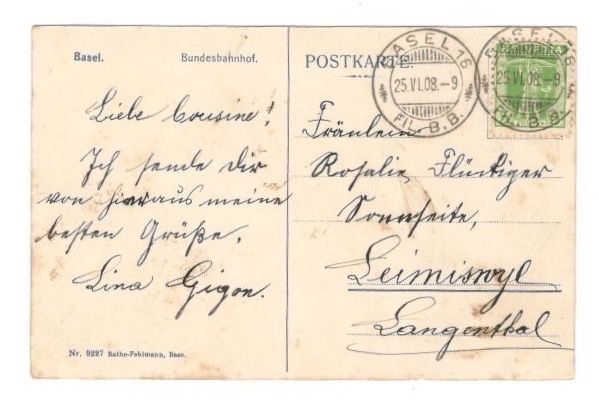 Cartoline postali: Alte Ansichtskarte Basel Bahnhof, koloriert – Usato da Roggwil BE venduto da thorhammer 1