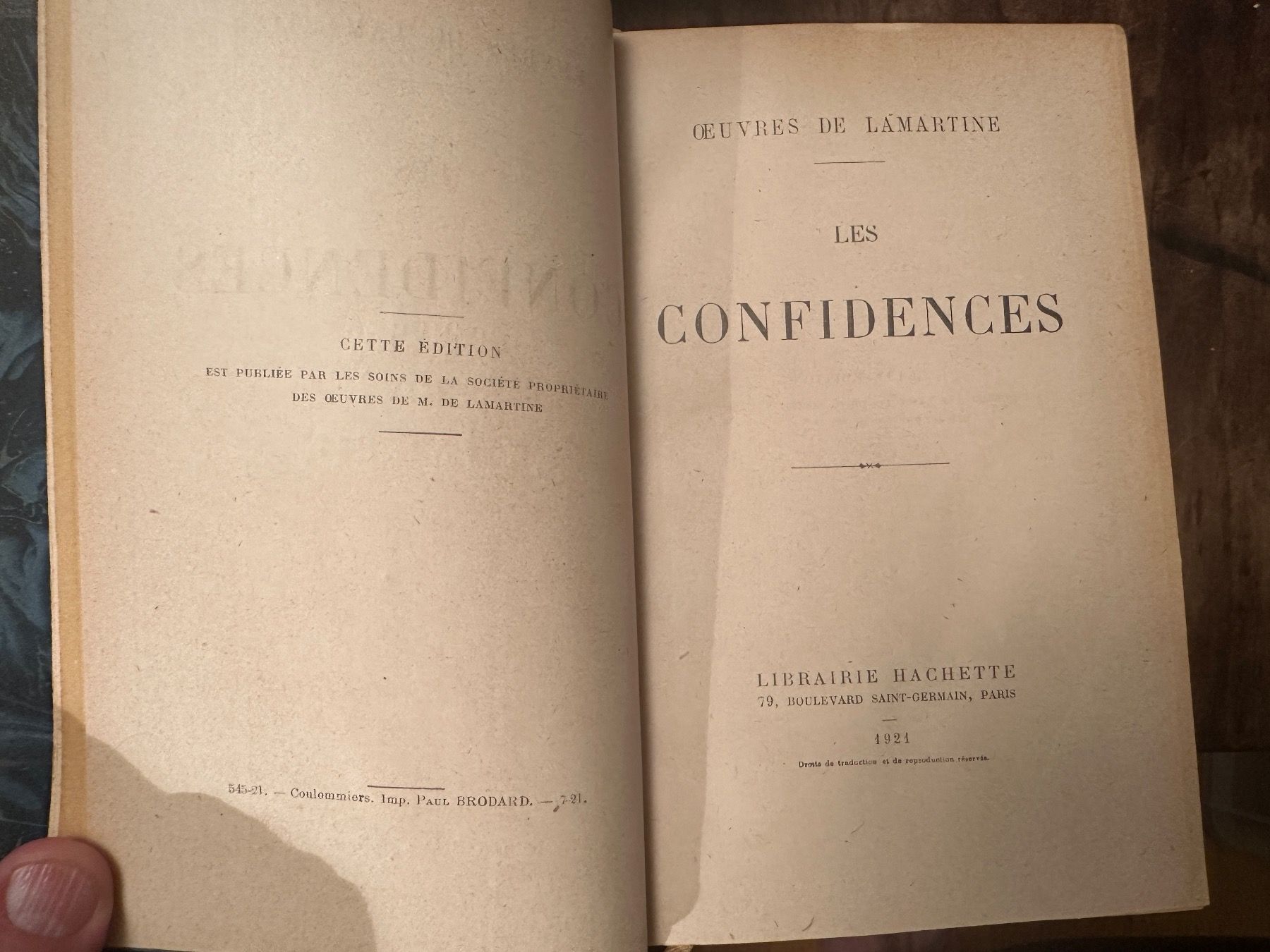 Libri: Alphonse de Lamartine: Oeuvres. 5 tomes. – Usato da Zürich venduto da allp 8