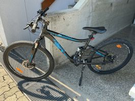 Fahrrad Mountainbike Totem vollgefedert schwarz blau 